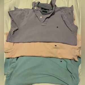 LOT OF 3 Tommy Hilfiger Custom Fit Shirt SMALL - purple lilac, pink, blue